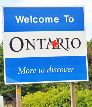 welcome to Ontario sign