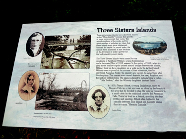 detail sign about the Three Sisters Island