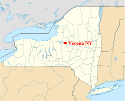 map showing location of Verona in New York