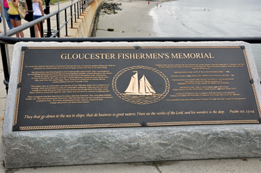 sign about Gloucester Fisherman's Memorial