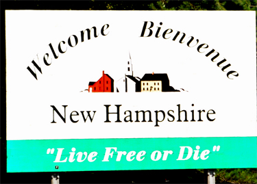 welcome to New Hampshire sign