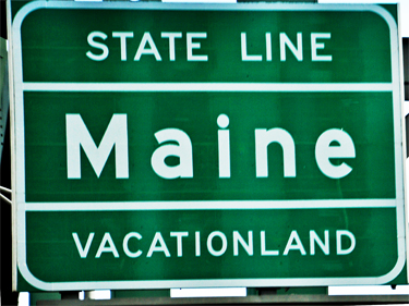 Maine's vacationland sign