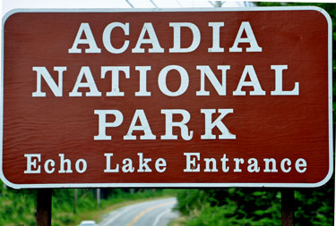 sign - Echo Lake Entrance at Acadia National Park