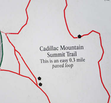 sign - Cadillac Mountain Summit trail