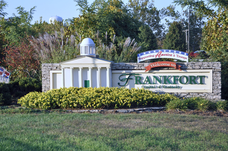 welcome to Frankfort Kentucky sign