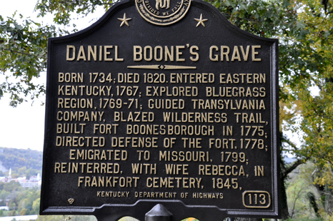 sign - Daniel Boone's Grave