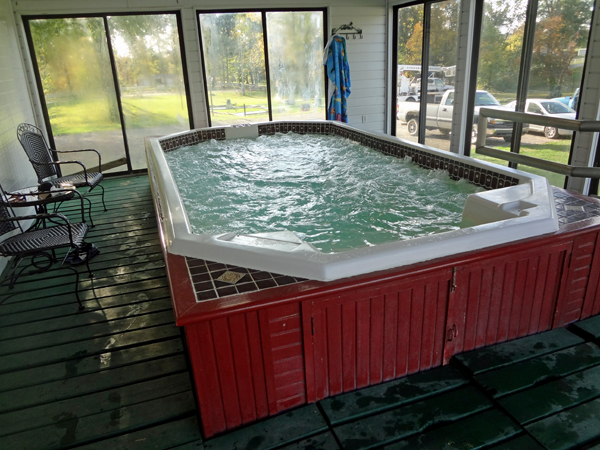 the indoor hot tub at the campground