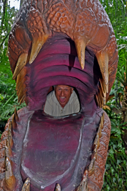 Lee Duqette gets eaten by a dinosaur at Dinosaur World