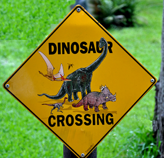 sign - Dinosaur crossing