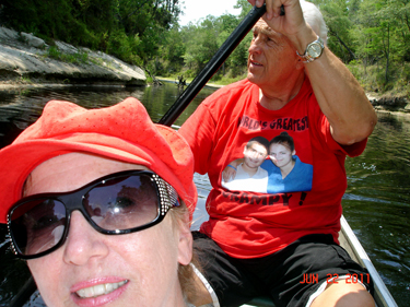 Karen and Lee in the canoe on the Suwannee River