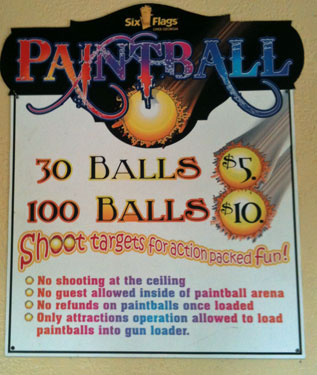 Paintball sign