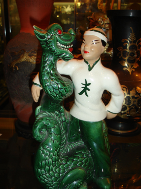 Chinese man and dragon