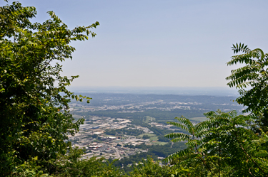 view of Chattanooga Tennessee from Point Park on top of Lookout Mountain