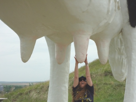 Karen Duquette tries to milk the World's Biggest Holstein Cow 