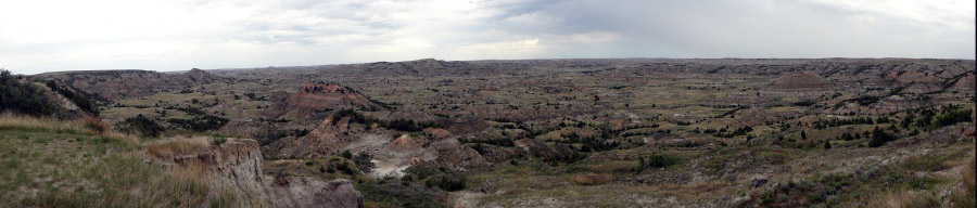 panorama of the Painted Canyon as seen from the rim by The Visitor Center