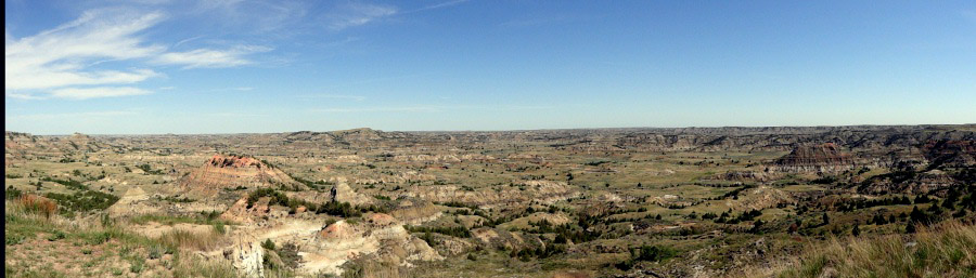 panorama of the Painted Canyon as seen from the rim by The Visitor Center