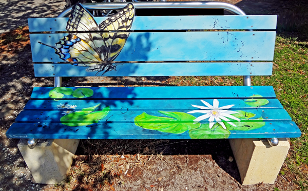 painted bench - butterfly