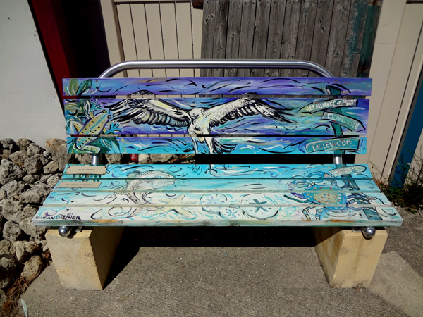 painted bench - bird
