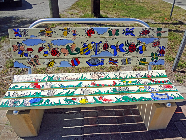 Bench painted by school children