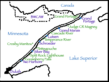 Map of the North Shore Scenic Byway