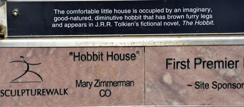 sign: Hobbit House sculpture