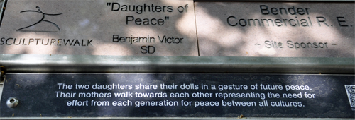 sign: Daughters of Peace sculpture