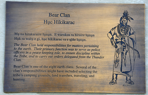 sign about the Bear Clan of Winnebago Indians