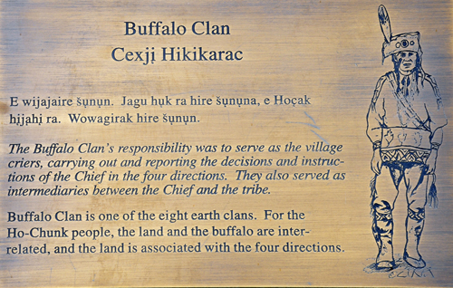 sign about the Buffalo Clan of Winnebago Indians