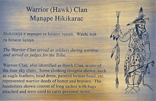 sign about the Warrior Hawk  Clan of Winnebago Indians