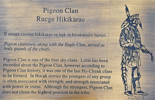 sign about the Pigeon Clan of Winnebago Indians