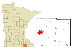 location map of Austin Minnesota