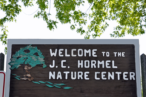 Welcome to J.C. Hormel Nature Center sign