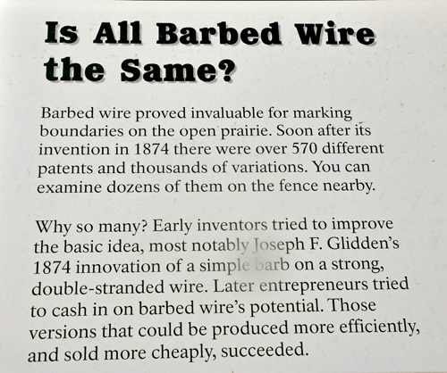 sign about types of barbed wire