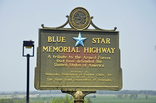 sign: Blue Star Memorial Highway