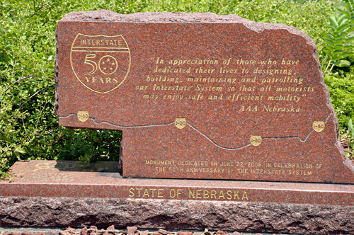 monument dedicated to workers of the highway system in Nebraska