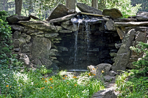 A small waterfall in the park