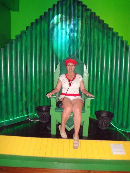 Karen Duquette sitting on the Wizard's Throne