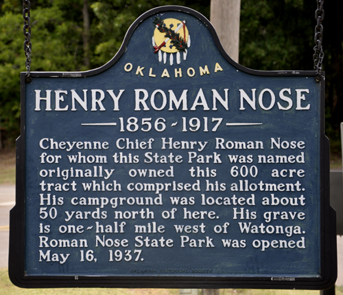 sign about Henry Roman Nose