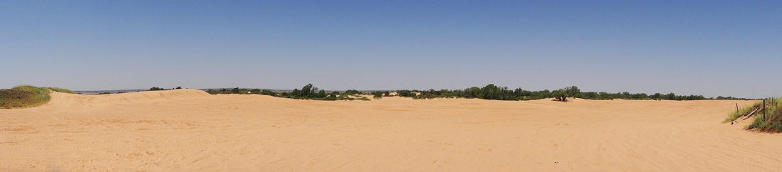 panorama of the dunes at Little Sahara State Park OK
