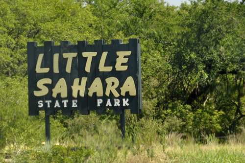 sign: Little Sahara State Park