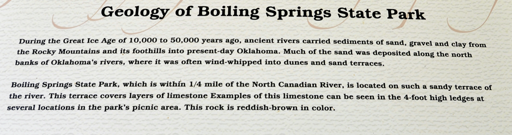 sign about the Geology of Boiling Springs State Park