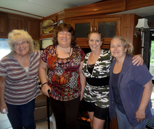 Karen Duquette and friends in the RV of the two RV Gypsies