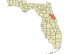 Map of Florida showing location of DeLand Florida