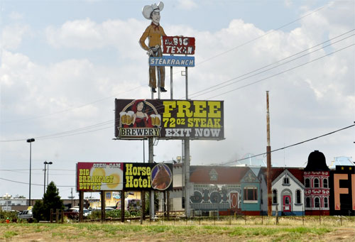 sign: The Big Texan Steak Ranch