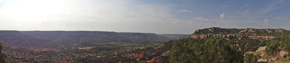 A panorama view of Palo Duro Canyon