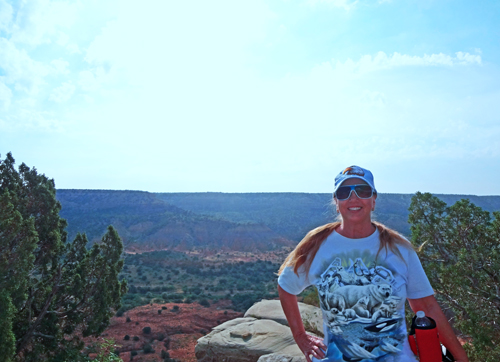 Karen Duquette at the Yellow Bear Bluff area of Palo Duro Canyon