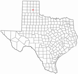 Texas map showing location of Groom, Texas