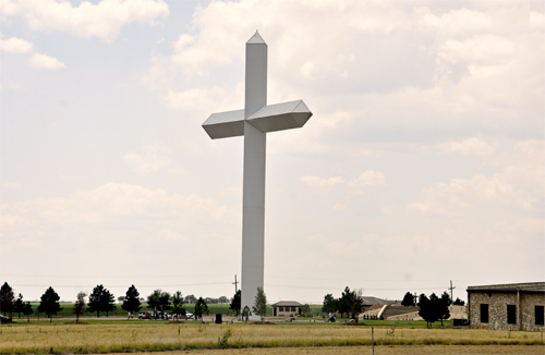 a 19-story cross in Groom, Texas