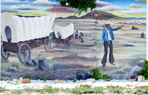 Old West Town mural on Route 66