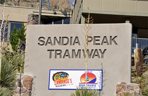 sign: Sandia Peak Tramway